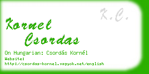 kornel csordas business card